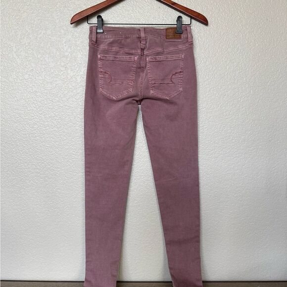 American Eagle Next Level Stretch Mauve Pink Cropped Skinny Jeans 4 - Picture 2 of 4